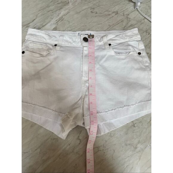 Paige Jimmy Jimmy Shorts Raw Hem Cuff White Jean Cotton Blend Stretch Sz 28 - Picture 8 of 8